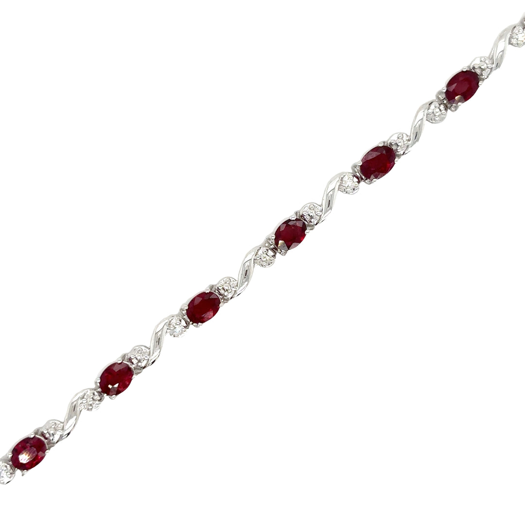 Elegant Ruby and Diamond Bracelet