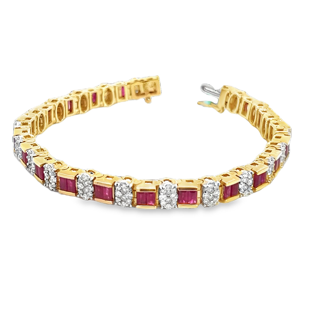 Fancy Ruby and Diamond Bracelet