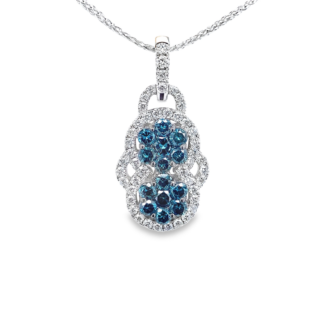 Fancy Blue and White Diamond Pendant
