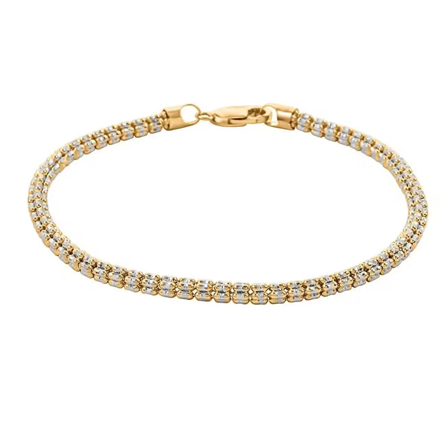 Fancy link Ice Gold Bracelet