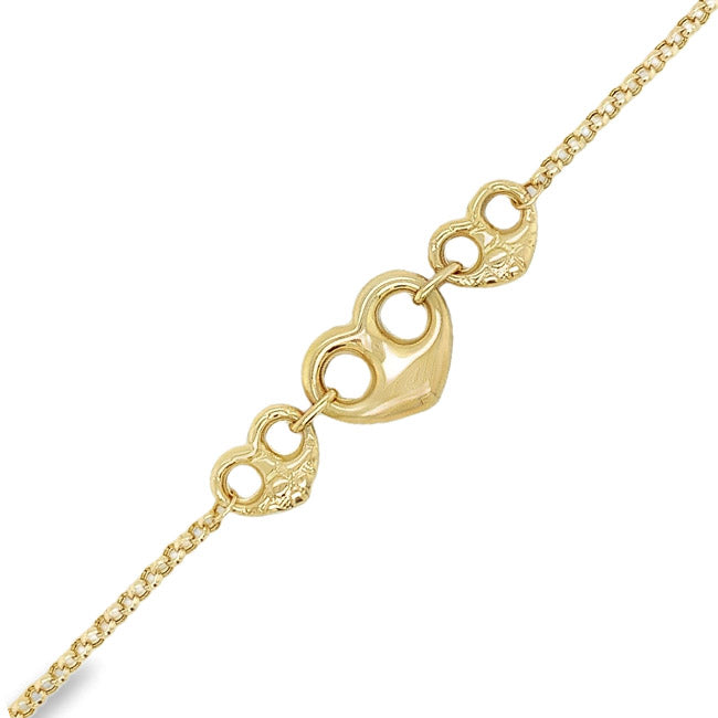 Heart shape puff gucci bracelet