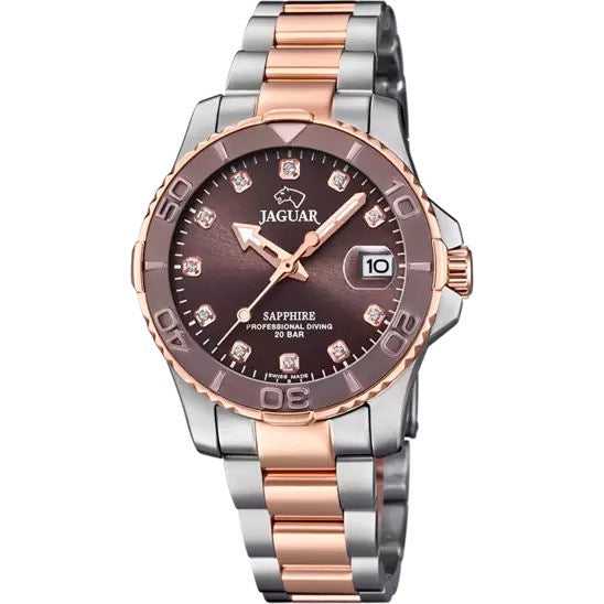Brown Face, Rose Band Jaguar Watch