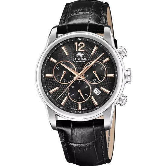 Black Leather Band Jaguar Watch