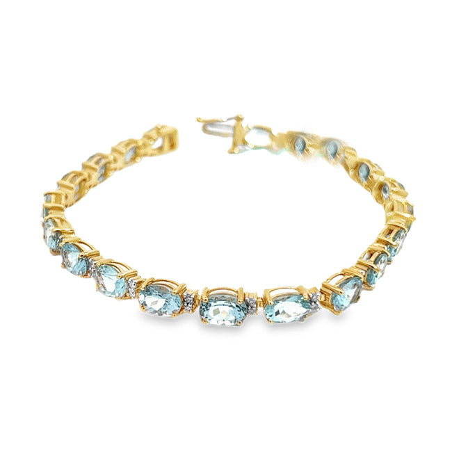 Elegant Aquamarine & Diamond Bracelet