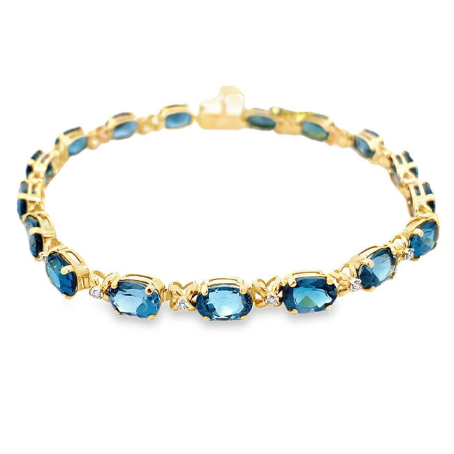 Stunning London Blue Topaz & Diamond Bracelet