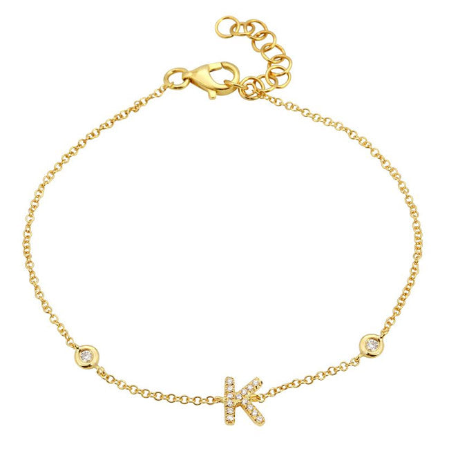 Initial K Diamond Bracelet