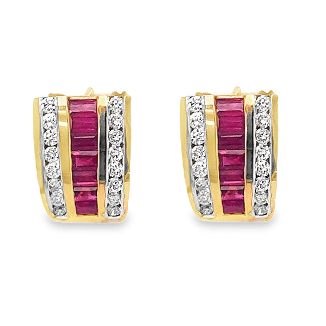 Stunning Ruby and Diamond Earrings