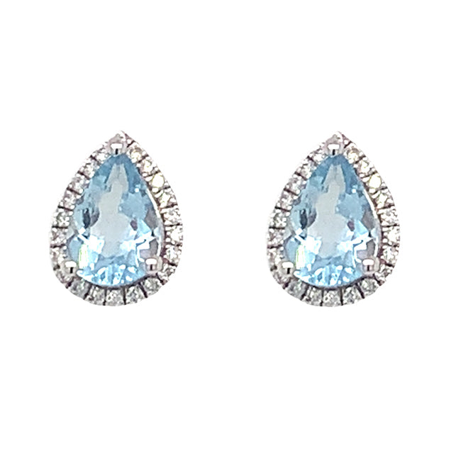 Elegant Aquamarine and Diamond Earrings