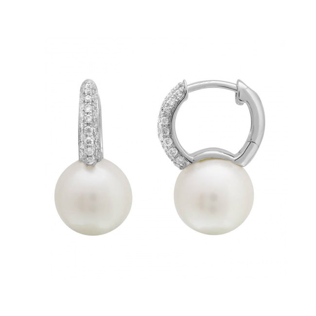 Elegant Pearl & Diamond Earrings