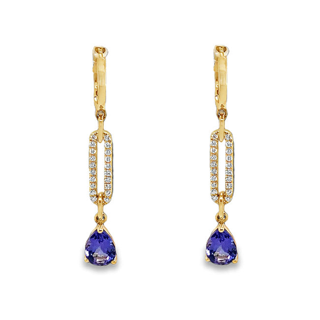 Dangling Tanzanite & Diamond Earrings
