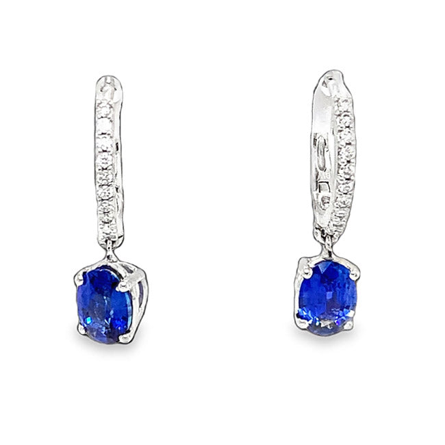 Dangling Sapphire & Diamond Earrings