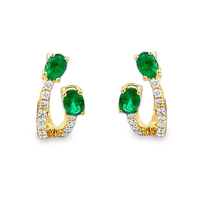 Fancy Emerald & Diamond Earrings