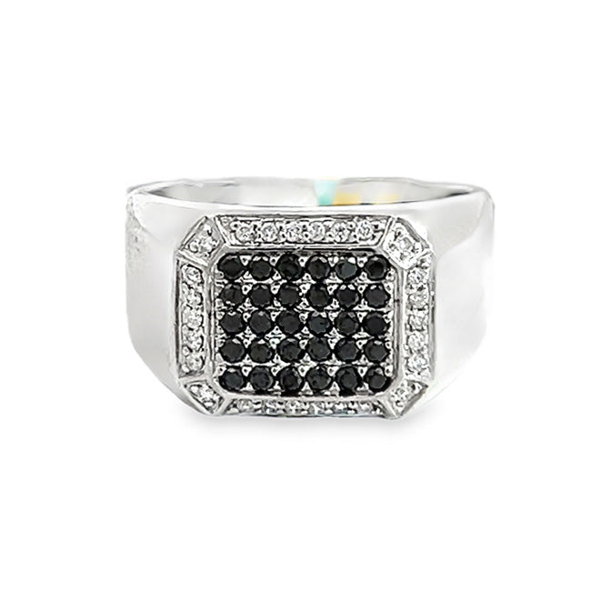Men's Black and White Diamond Ring