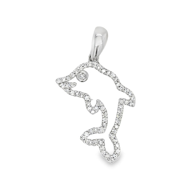 Beautiful Diamond Dolphin Pendant