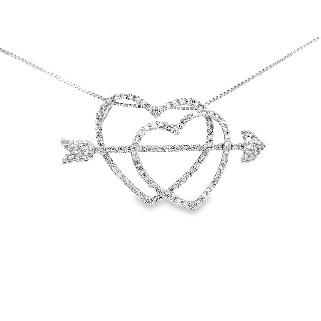 Sparkling Heart Arrow Diamond Pendant
