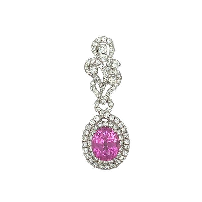 Pink Sapphire & Diamond Pendant