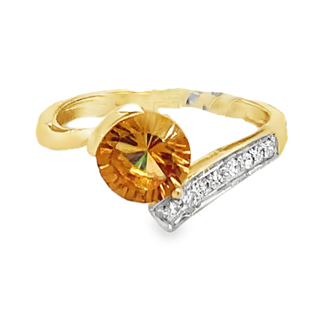 Delicate Citrine & Diamond Ring