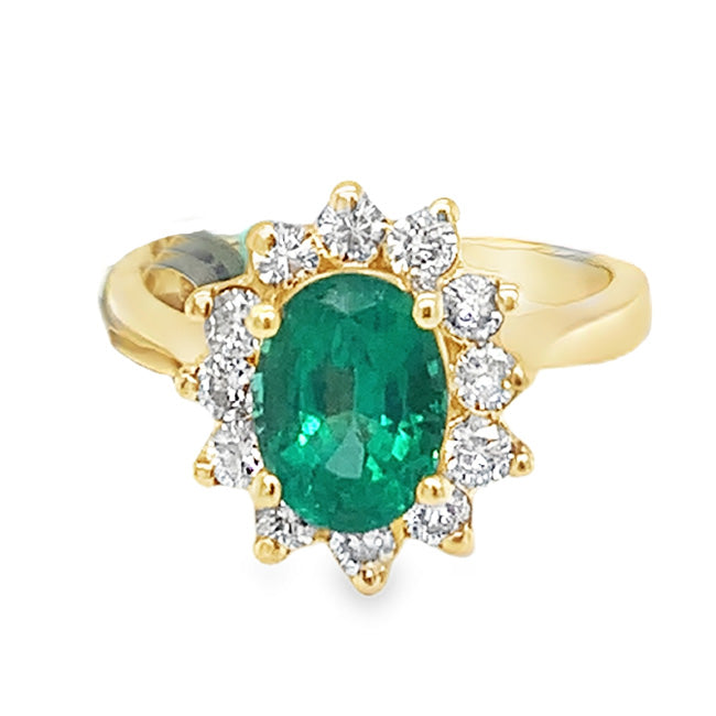 Sparkling Emerald and Diamond Ring
