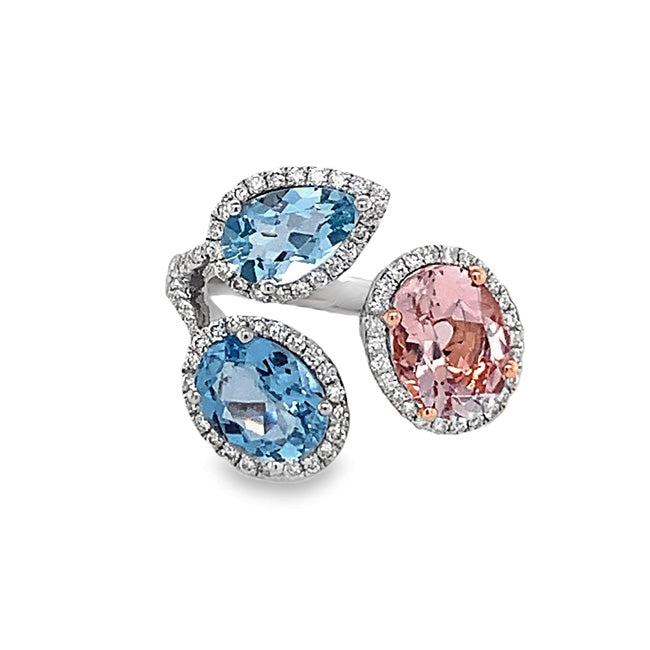 Radiant Morganite & Aquamarine Ring