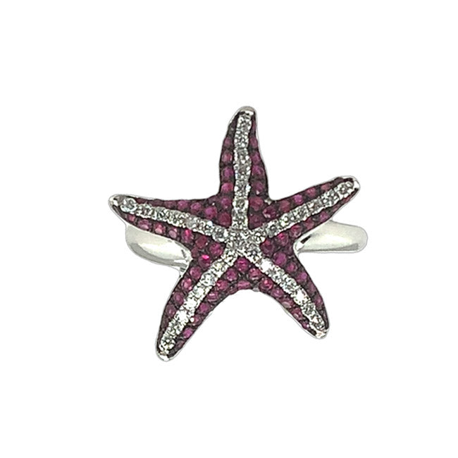 Star Fish Ruby & Diamond ring