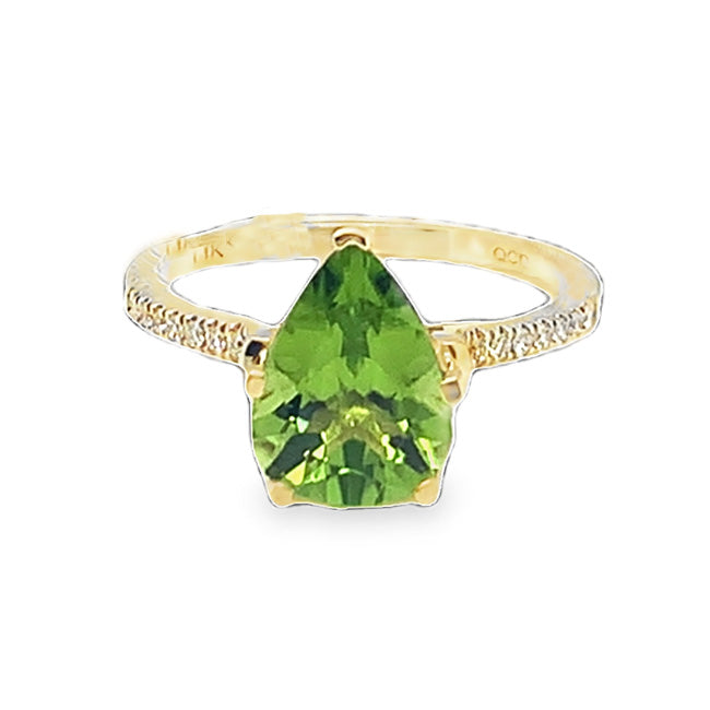 Elegant Peridot & Diamond Ring
