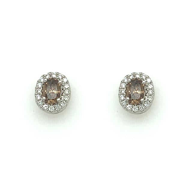 80% Chocolate and White Diamonds Earrings