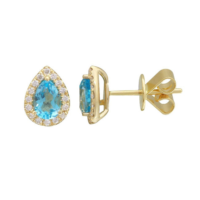 Exquisite Blue Topaz and Diamond Earrings