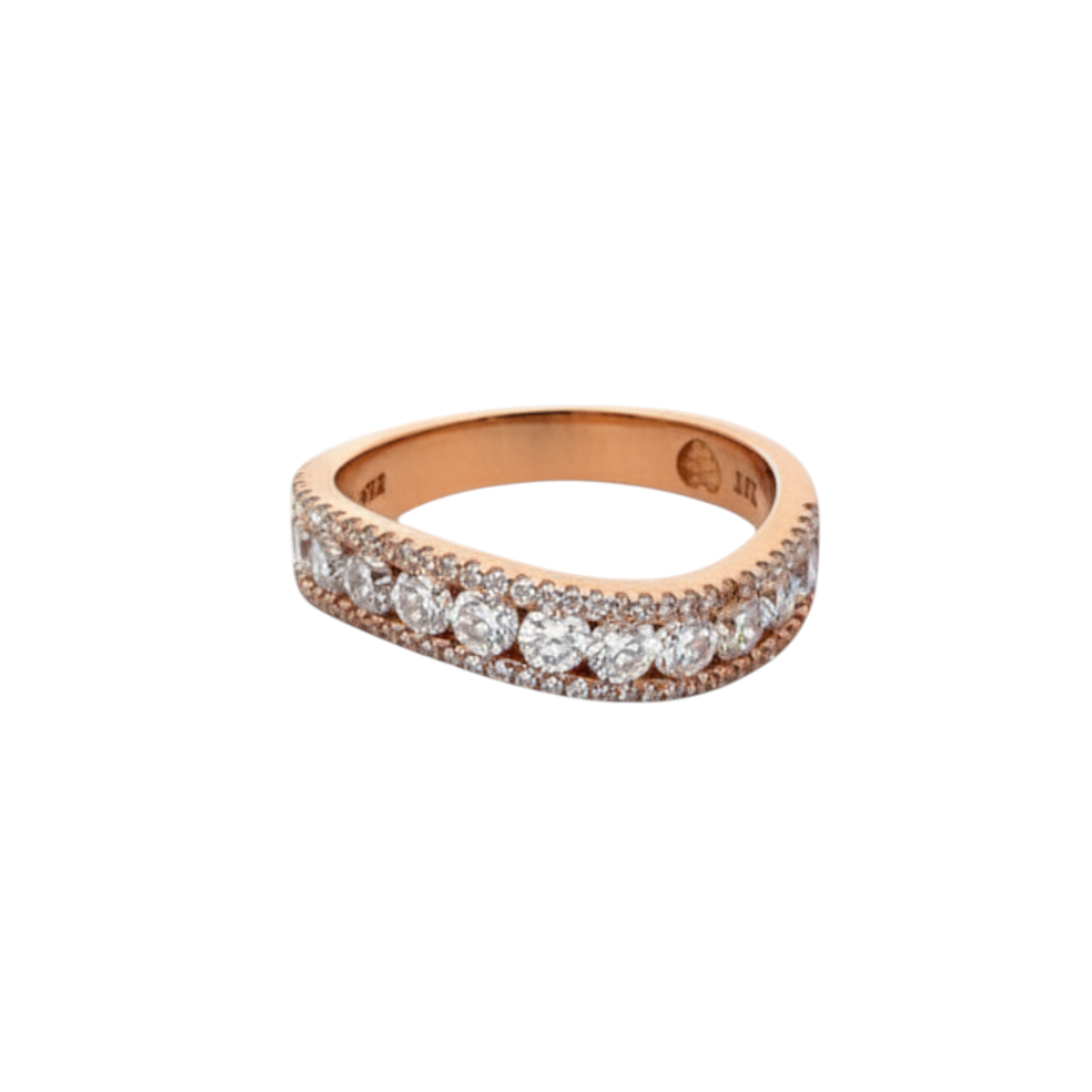 Caribbean Gems 14kt rose gold band featuring a row of sparkling round diamonds in a classic elegant setting