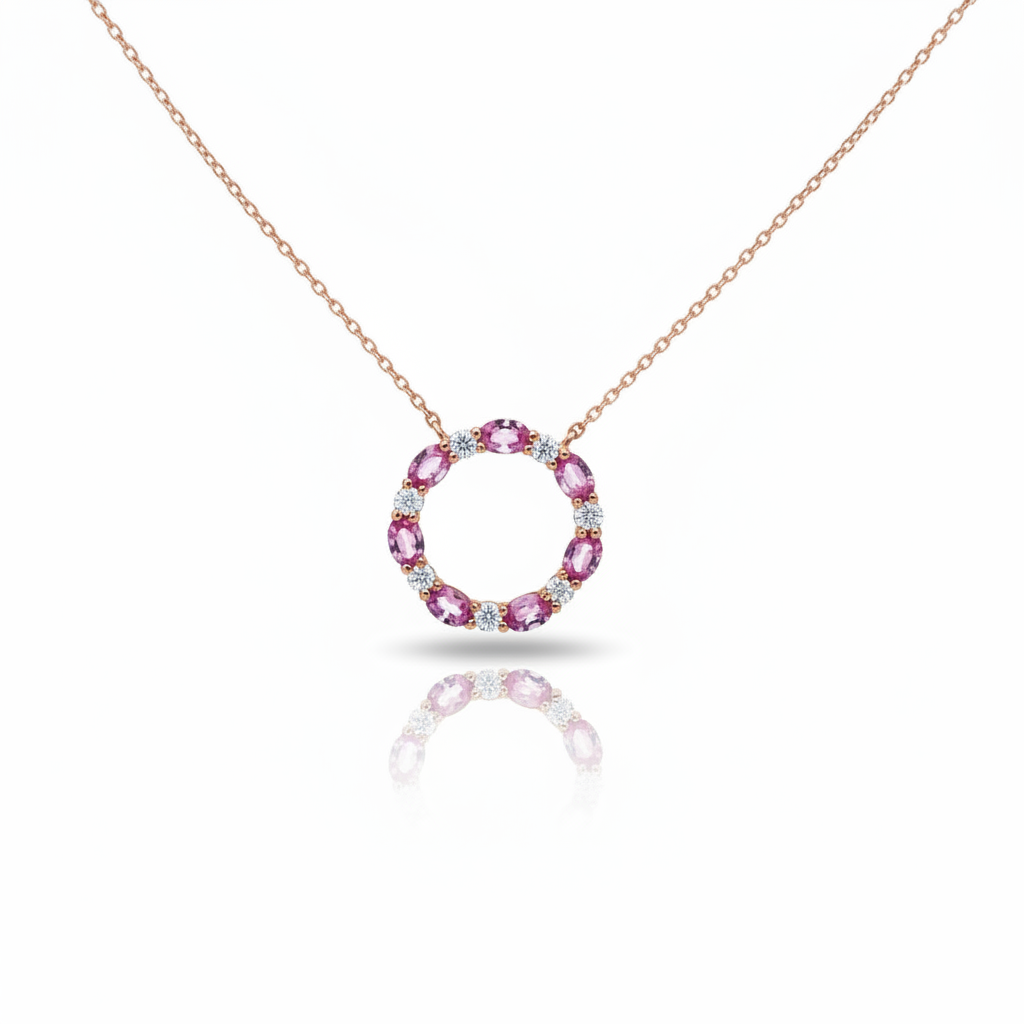 Circle of Life Pink Sapphire &amp; Diamond Pendant