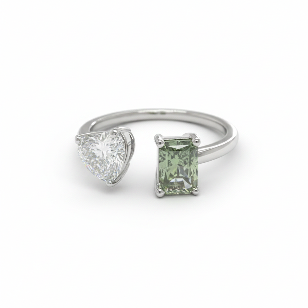 Unique Two Stone Lab Diamond Ring