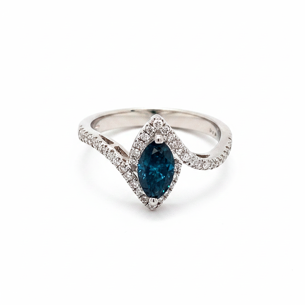 Fancy Blue & White Diamond ring