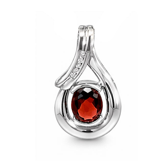 Elegant Garnet & Diamond Pendant