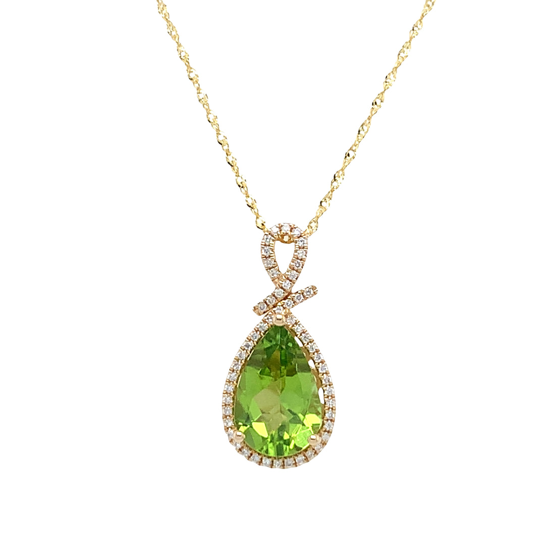 Beautiful Peridot & Diamond Pendant