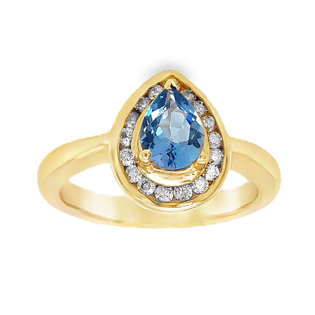 Fashionable Aquamarine & Diamond Ring