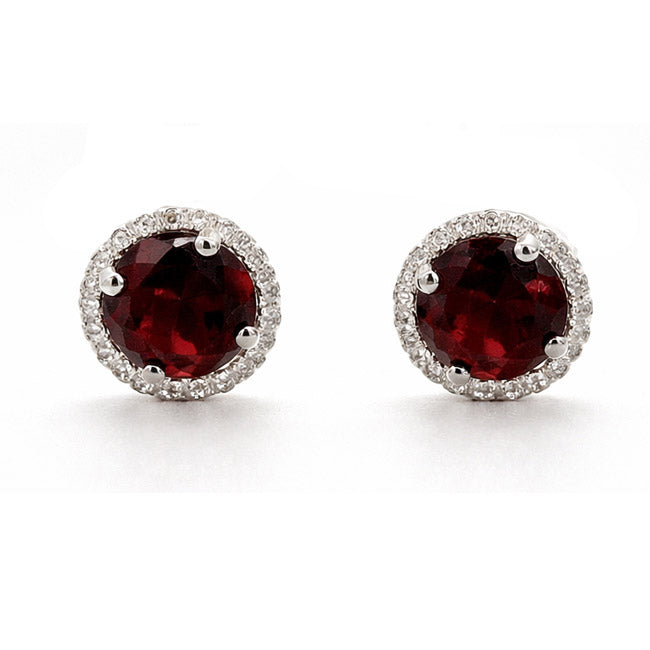 Beautiful Garnet & Diamond Earrings
