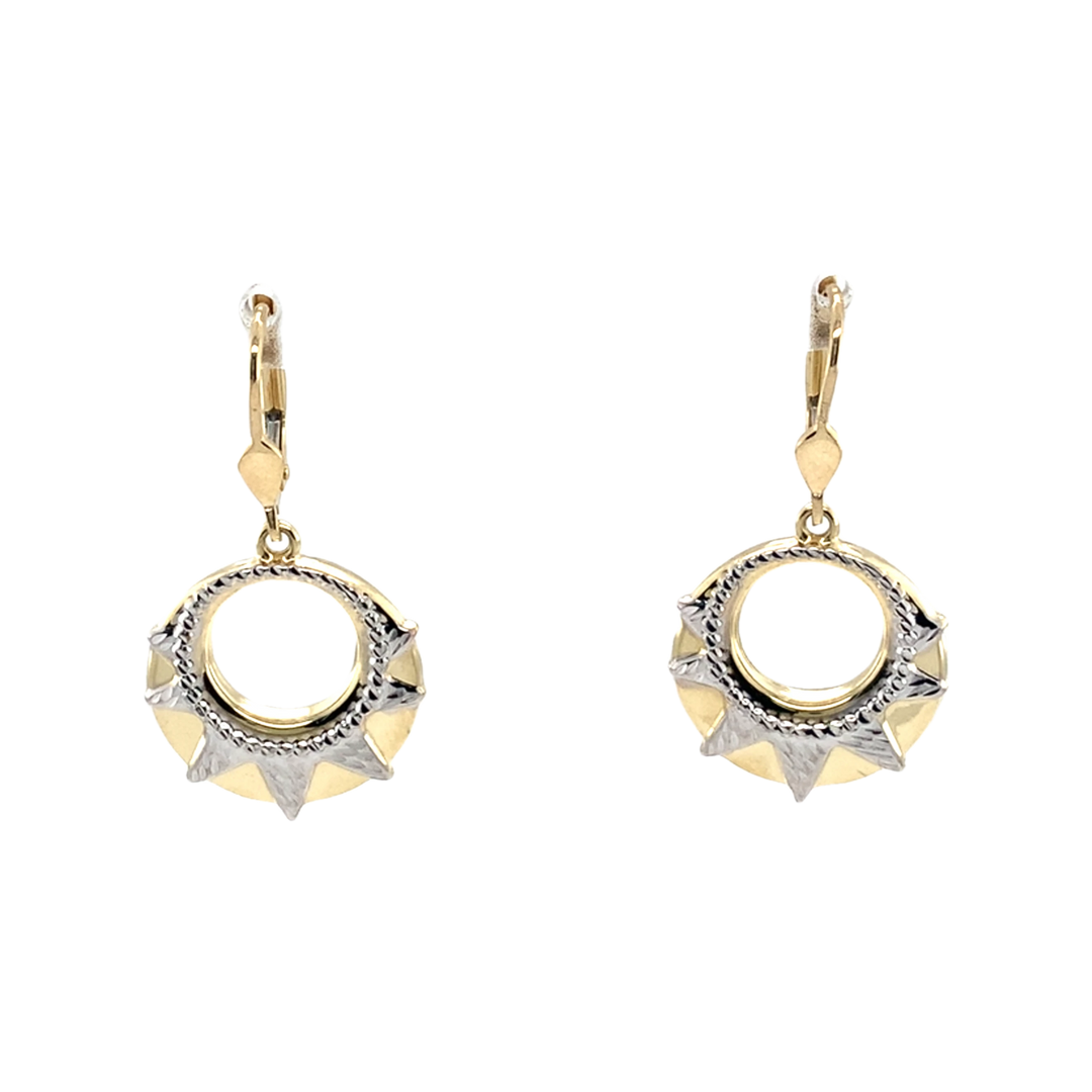 Gold Two Tone Drop Earrings