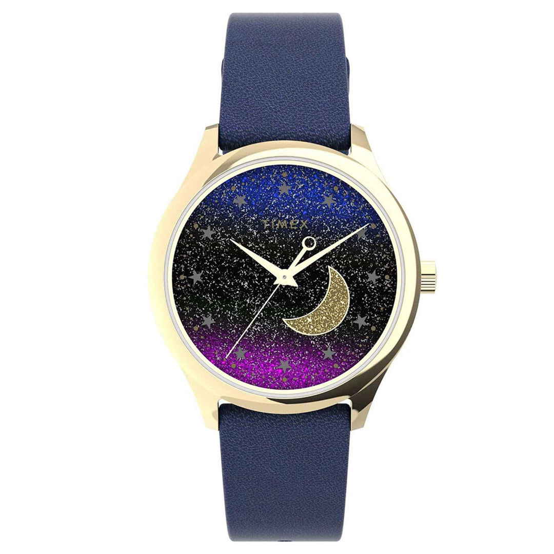 TIMEX Dress Celestial Blue Leather Stra