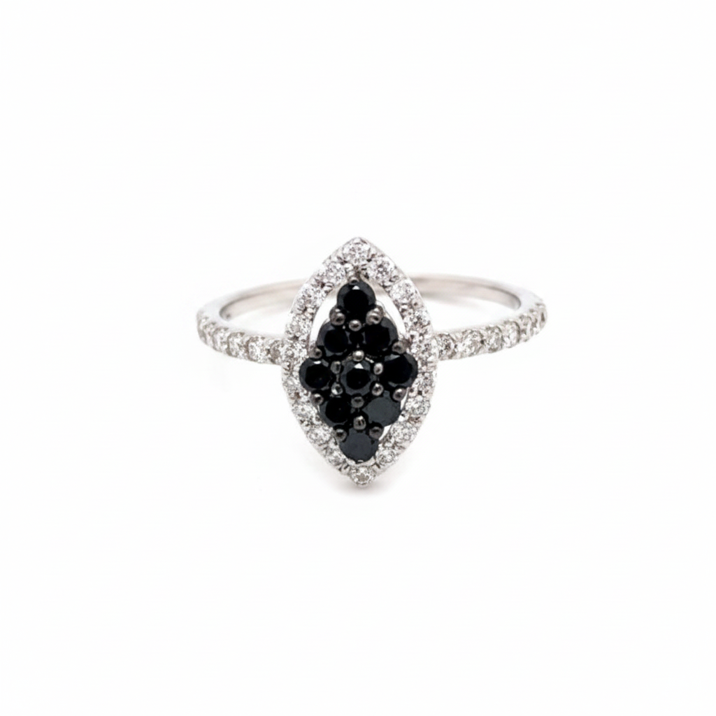 Sophisticated Black and White Diamond Ring