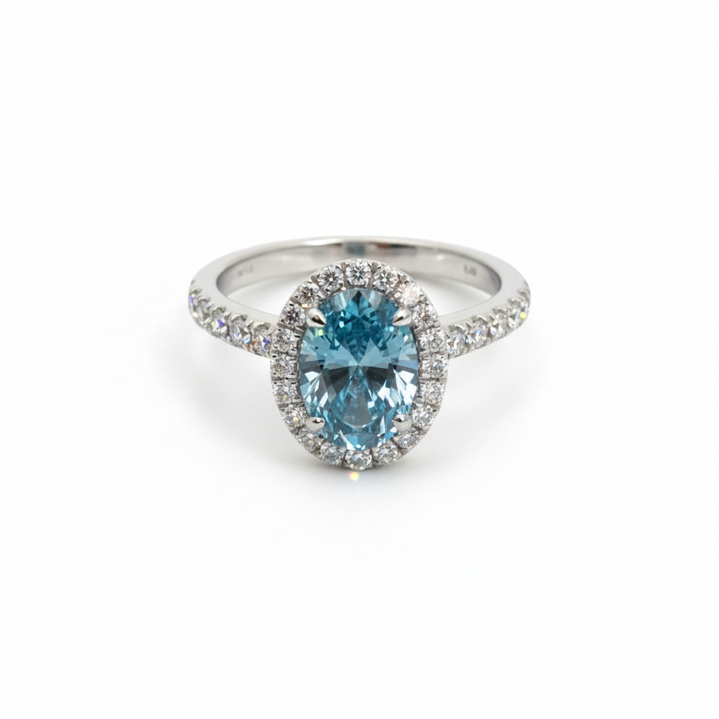 SPLENDID BLUE LAB DIAMOND RING