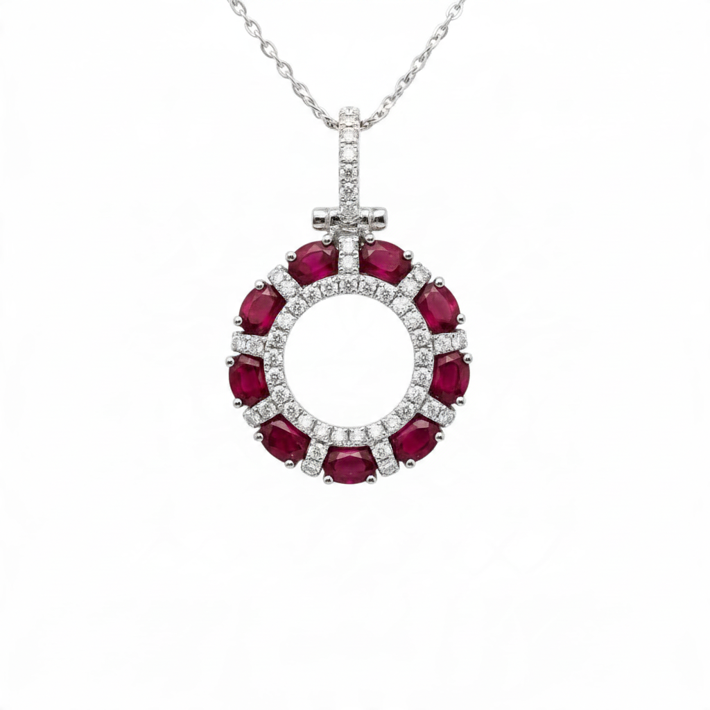 Elegant Circle of Life Ruby Pendant