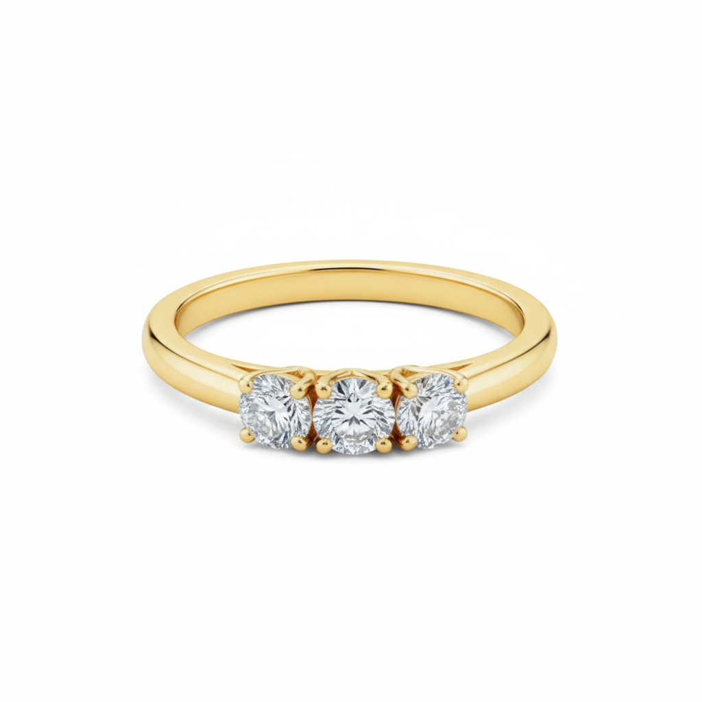 3-Stone Round Diamond Band