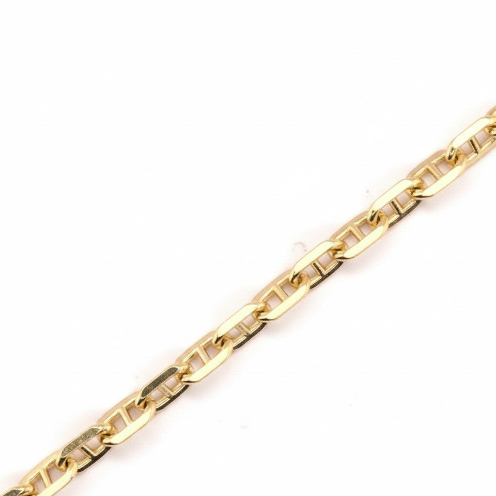 Caribbean Gems men's 14k yellow gold anchor link bracelet with a polished nautical design