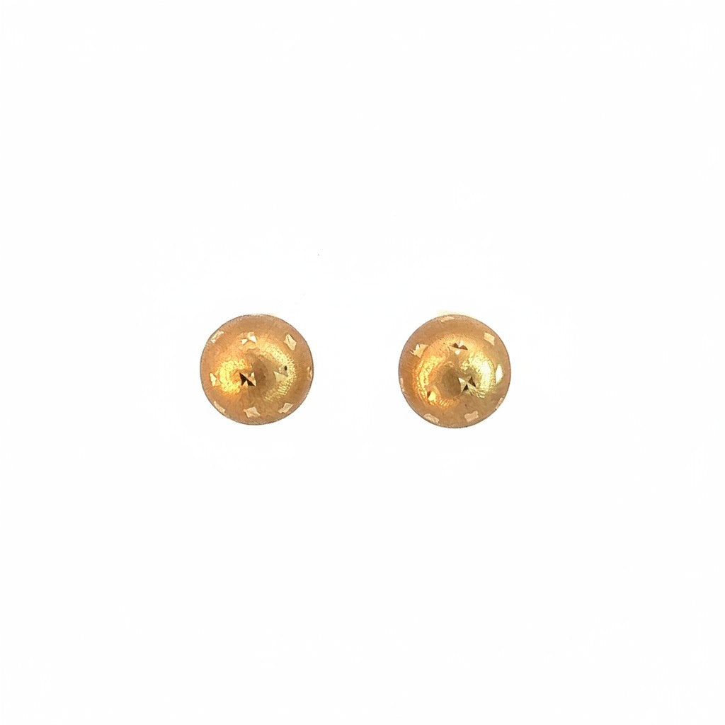 Caribbean Gems 14kt yellow gold stud earrings with a textured, lustrous finish for a sophisticated everyday look.