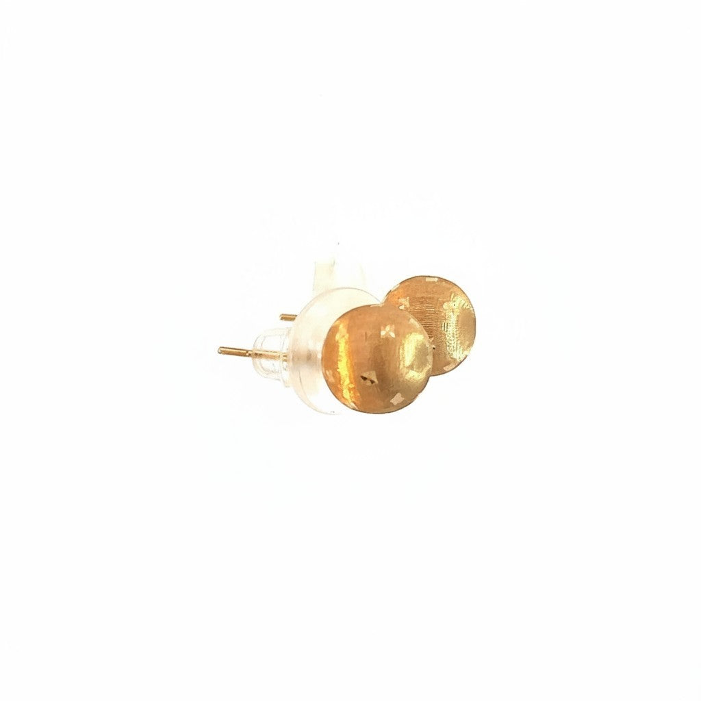 Caribbean Gems 14kt yellow gold stud earrings with a textured finish, perfect for everyday elegant wear.