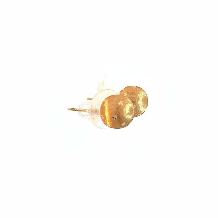 Caribbean Gems 14kt yellow gold stud earrings with a textured finish, perfect for everyday elegant wear.