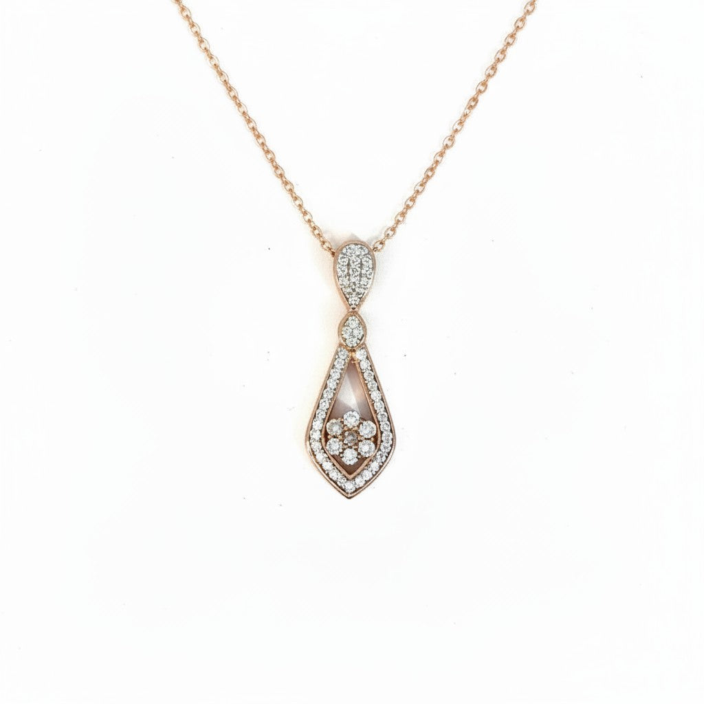 Caribbean Gems 14kt rose gold pendant featuring a chocolate diamond center surrounded by sparkling white diamonds.