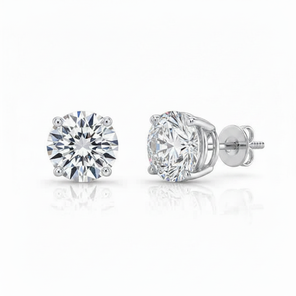 Caribbean Gems 14kt white gold round diamond stud earrings with a brilliant 1.02-carat sparkle.