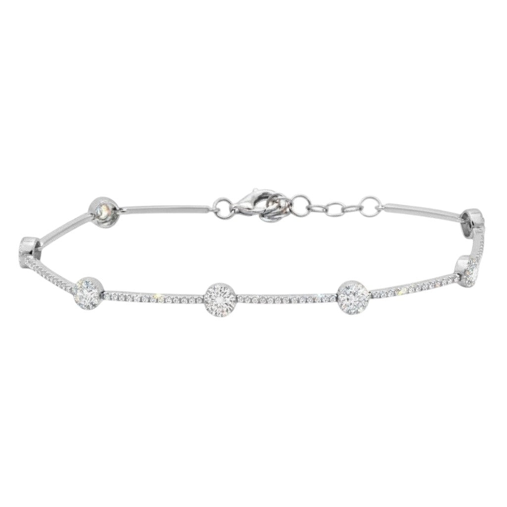 Caribbean Gems 14kt white gold delicate bracelet with 0.84ct round diamonds in a refined, sparkling chain design.