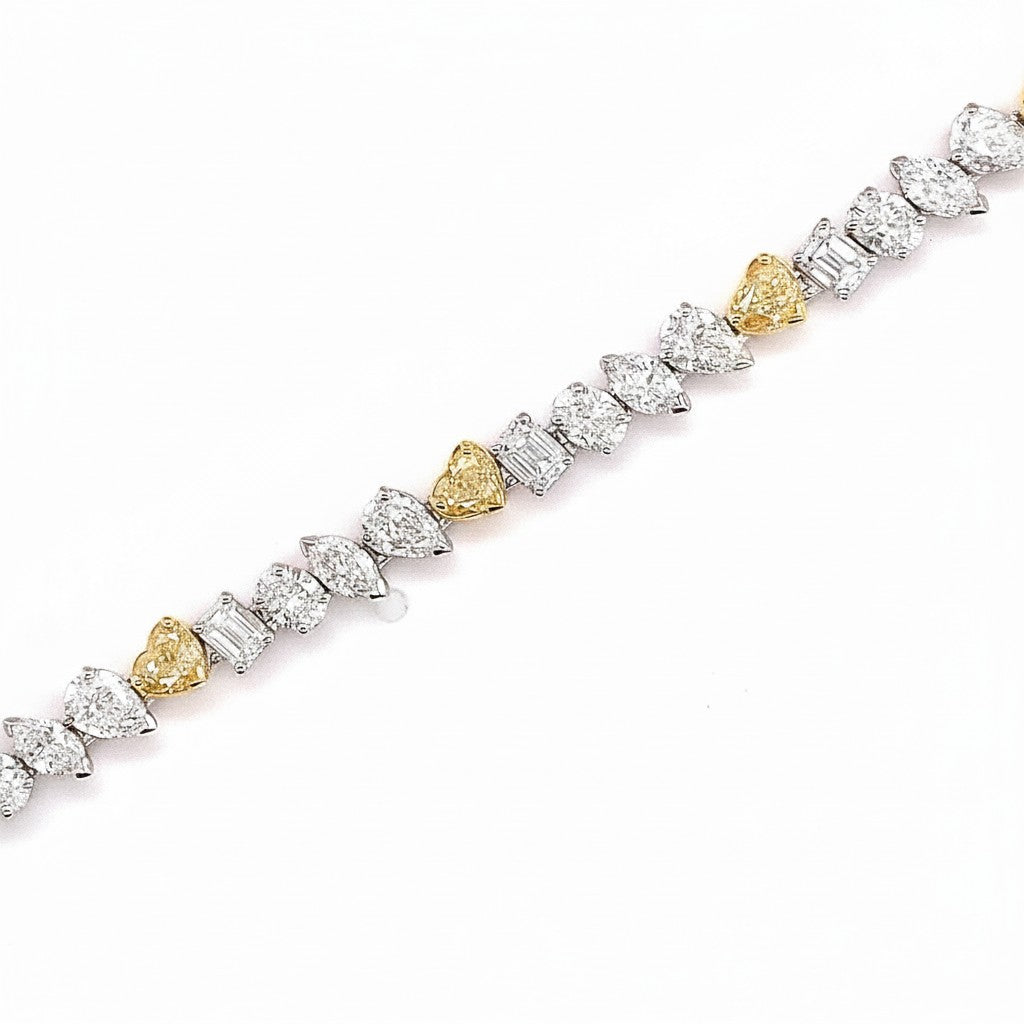 Caribbean Gems elegant diamond bracelet featuring alternating yellow and white diamonds in a delicate setting