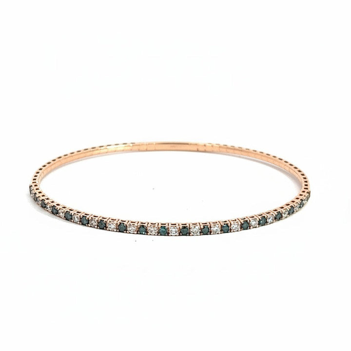 Flexible Blue & White Diamond Bangle